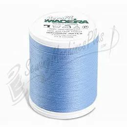 Sewing thread spool, blue Madeira Aerofil polyester, 1100 yards