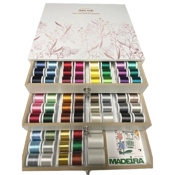 Madeira 194 Spools of Polyneon Thread for (Three Drawer Treasure Chest Not Included)