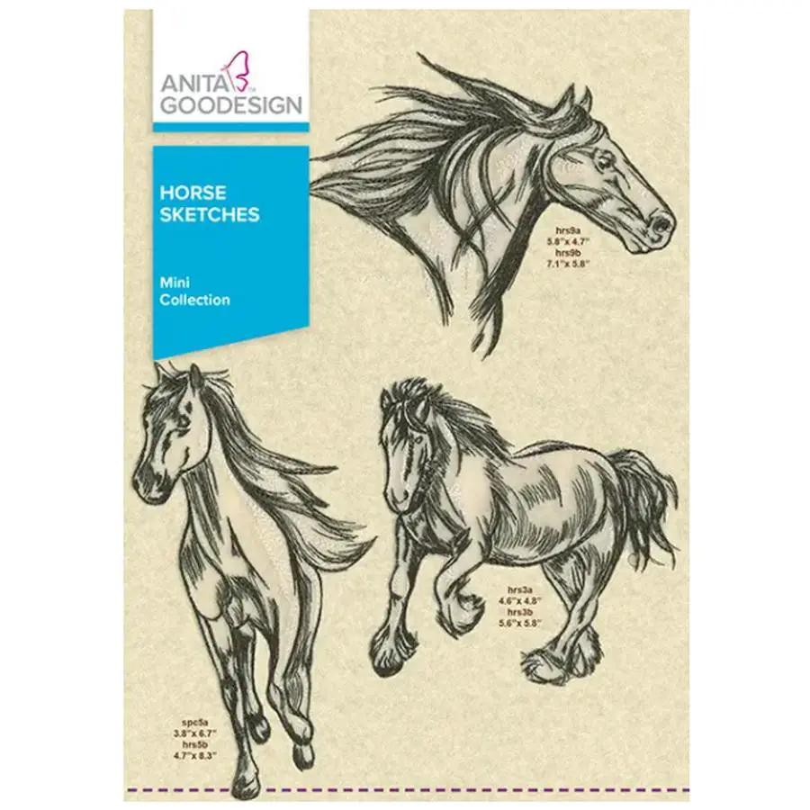 Anita Goodesign Horse Sketches (DC) 111MAGHD - Sewingmachinesplus.com