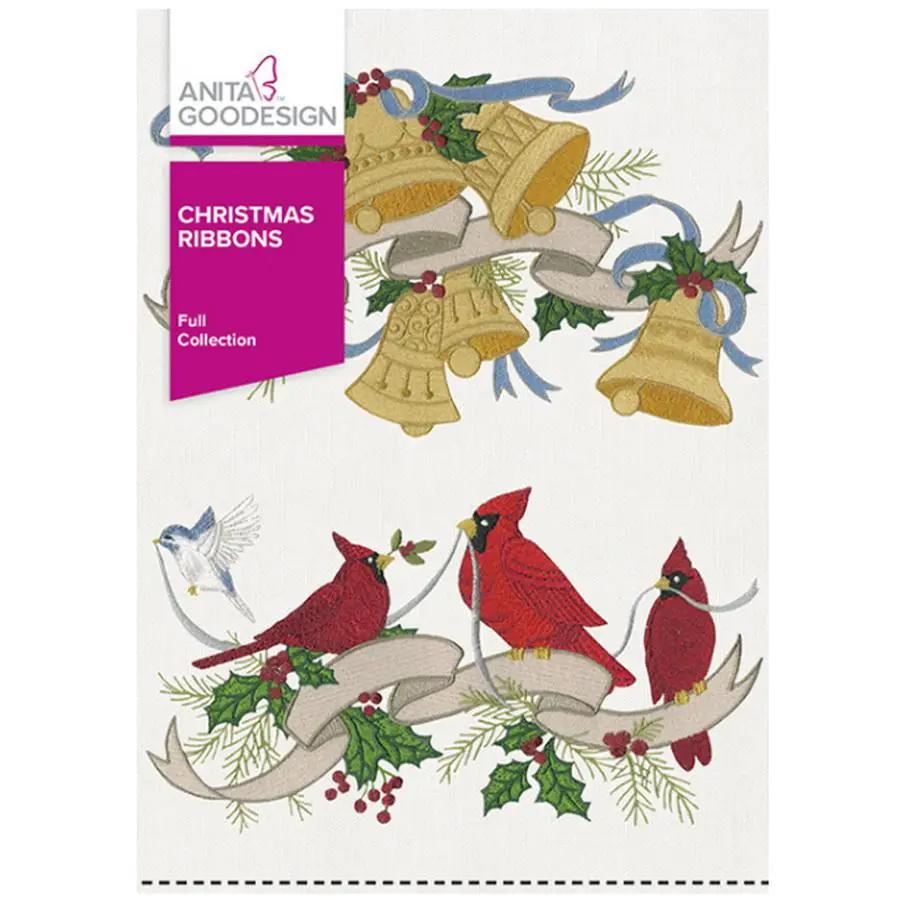 Anita Goodesign Christmas Ribbon Design Pk 147AGHD - Sewingmachinesplus.com
