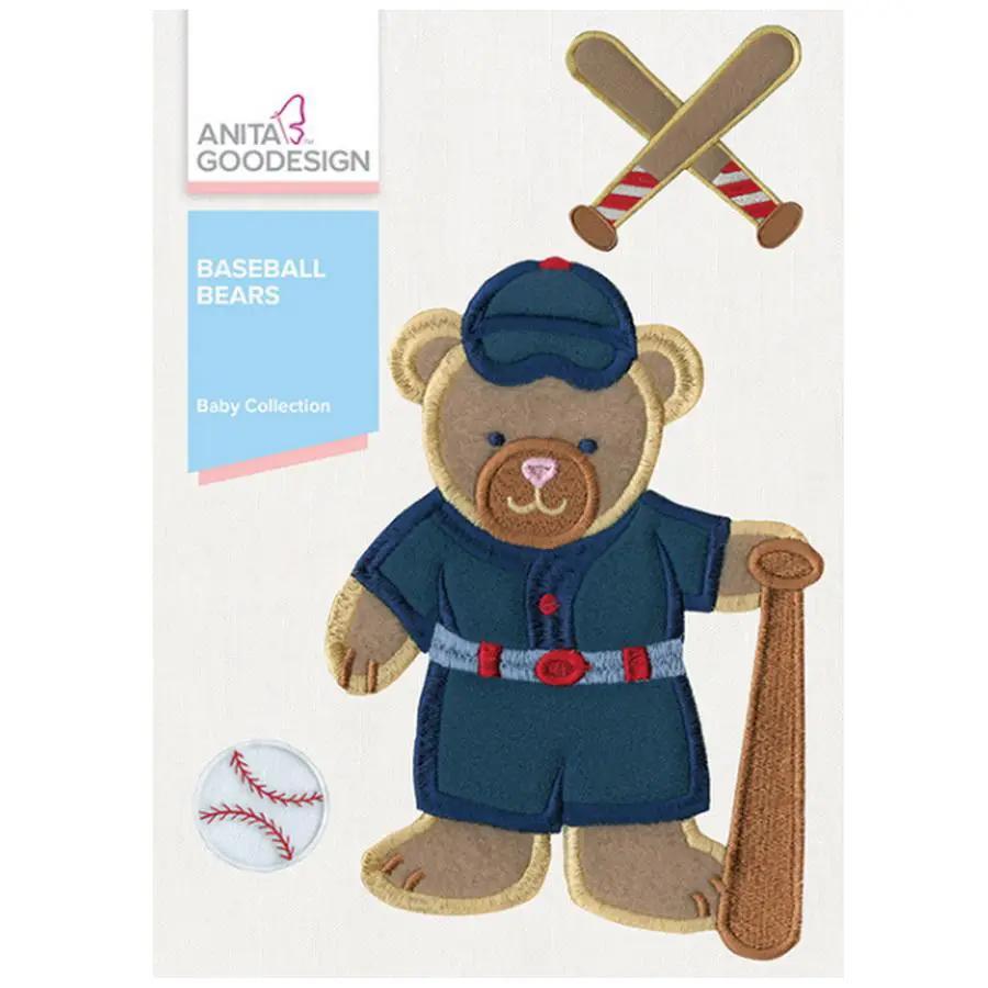 Anita Goodesign Baby Baseball Bears 24BAG - Sewingmachinesplus.com
