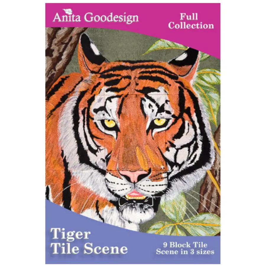 Anita Goodesign Tiger Tile Scene 140AGHD - Sewingmachinesplus.com