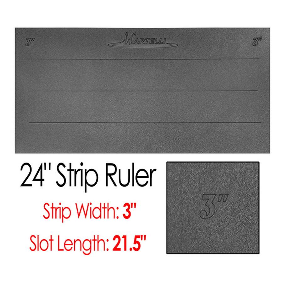 Martelli 24in Ruler with 3in wide strips (21.5in slot/strip length) - Sewingmachinesplus.com
