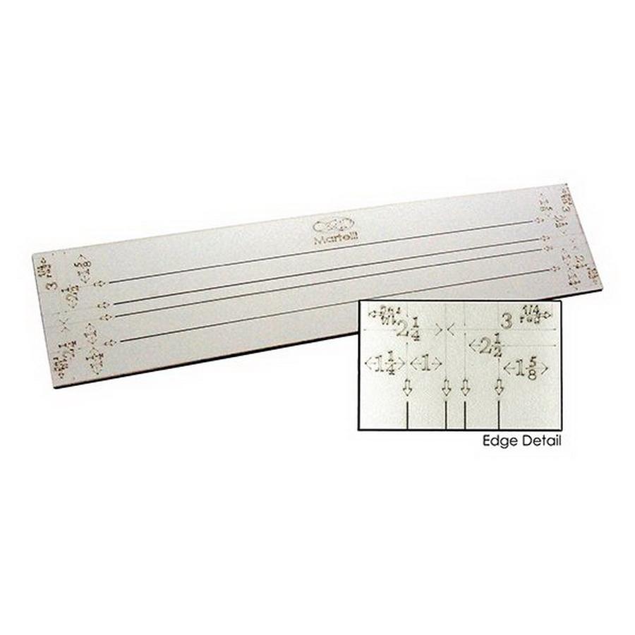 Martelli 24in Strip Ruler with multiple different widths slots (binding ruler) - Sewingmachinesplus.com