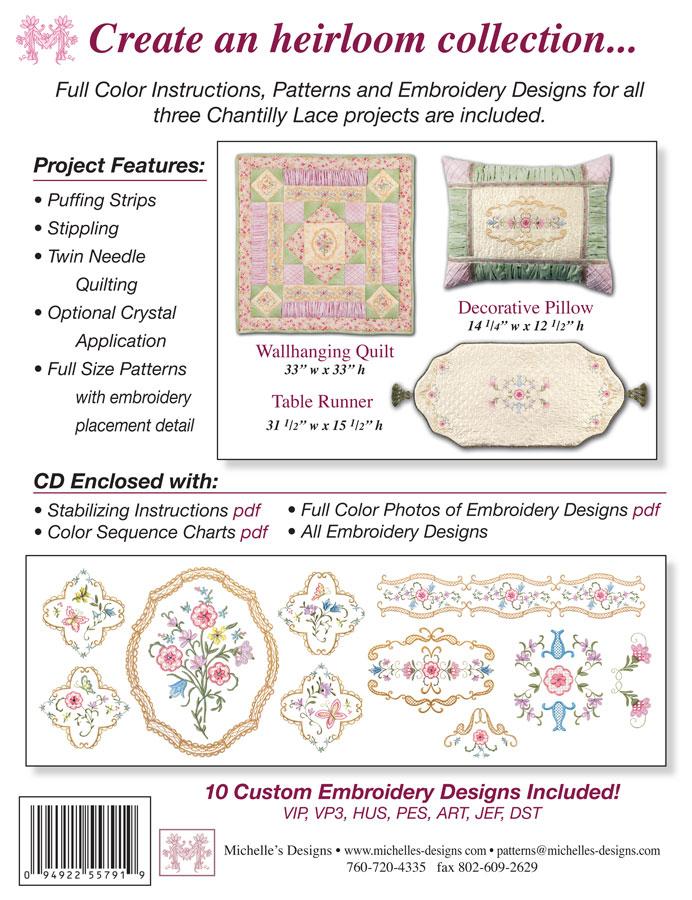 Michelles Designs - Chantilly Lace Embroidery Designs and Book (#3725)