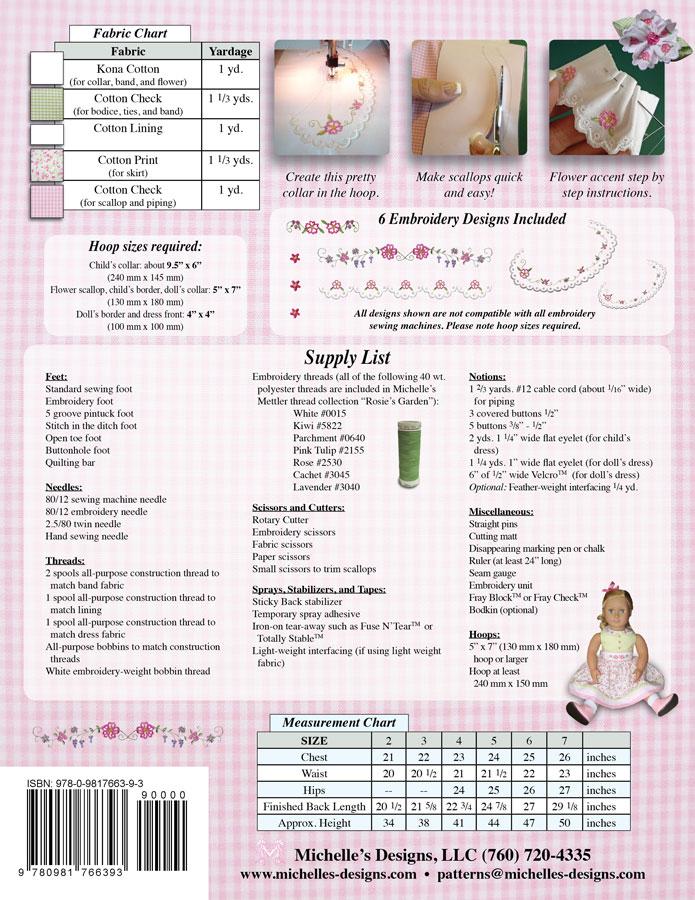 Michelles Designs - Rosie and Me Embroidered Dress Collection (#3749)