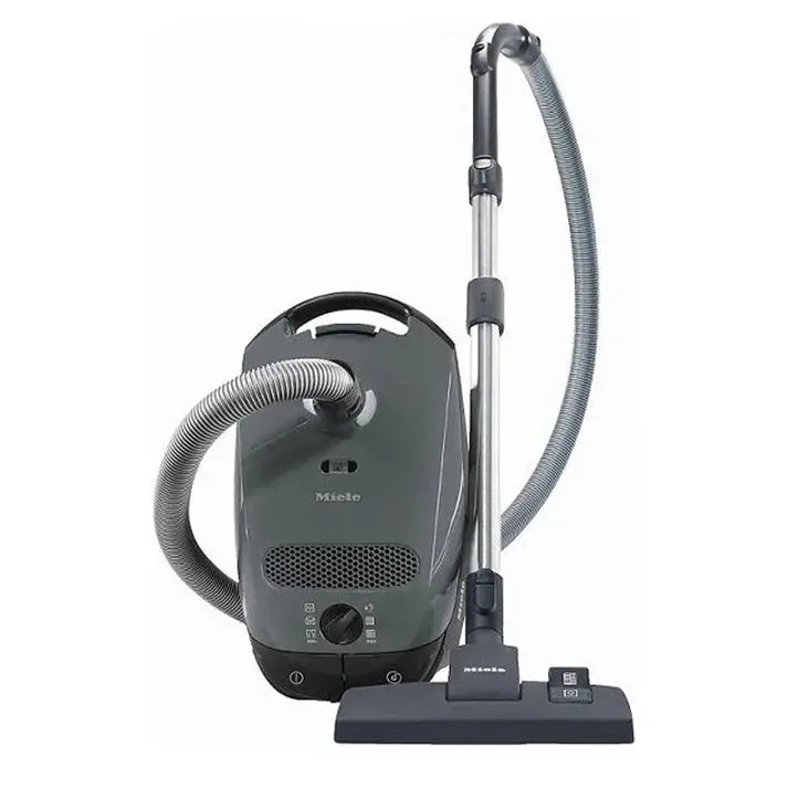Miele Classic C1 Pure Suction Graphite Grey canister vacuum with hose and floor nozzle