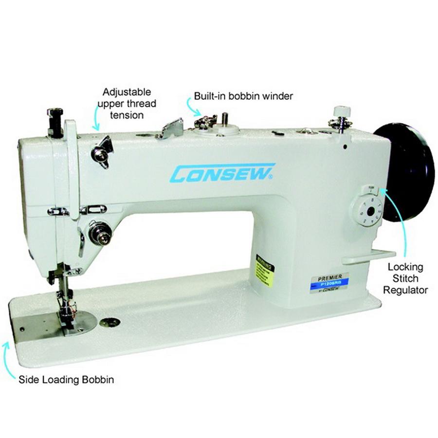 Consew Premier 1206RB Lockstitch Machine with Assembled Table and Servo Motor