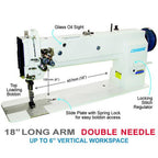 Consew Premier 2339RBLH-18 Double Needle Long Arm With Assembled Table and Servo Motor
