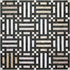 Fabric kit by Cindi McCracken Designs: Boardwalk Bali Poppy Noir color fabric strips on a dark quilt background