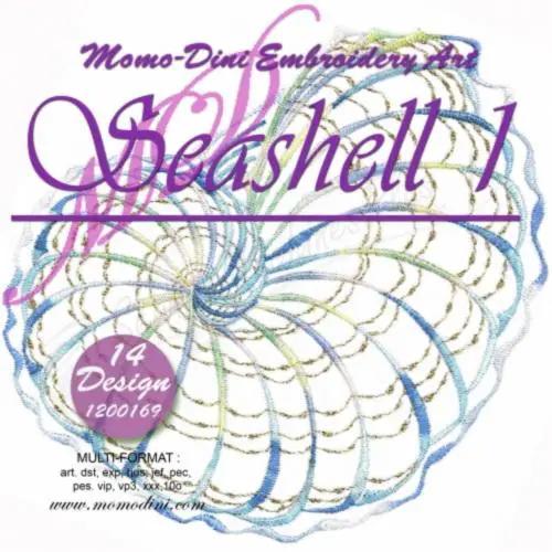Embroidery Designs Seashell 1 by Momo-Dini, colorful seashell motif pack with 14 designs