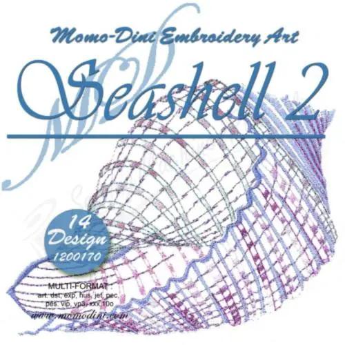 Embroidery design Seashell 2 by Momo-Dini; blue-purple seashell motif for embroidery