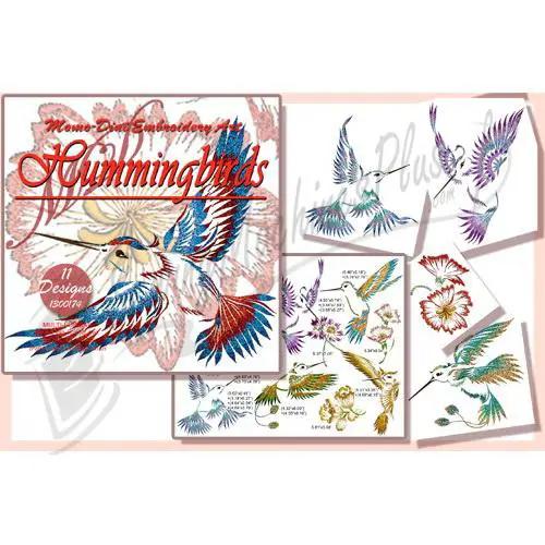 Momo-Dini Embroidery Designs Hummingbirds set with colorful bird motifs.