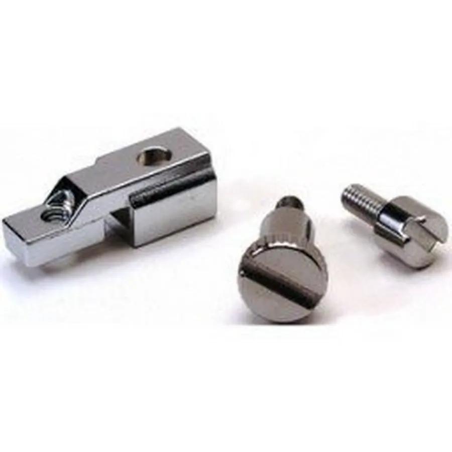 Low Shank Adaptor presser feet set by Brother, chrome metal finish; includes three pieces.
