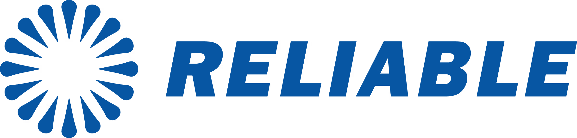 Blue 'RELIABLE' logo with a circular design element