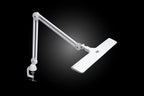 Daylight Lumi LED task lamp, white adjustable desk lamp with clamp base
