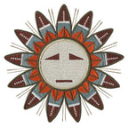 Anita Goodesign Navajo Quilt embroidery design 188AGHD; sunburst motif with cream center and orange-brown petals