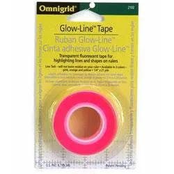 Omnigrid Glow Line Tape, pink glow-in-the-dark tape