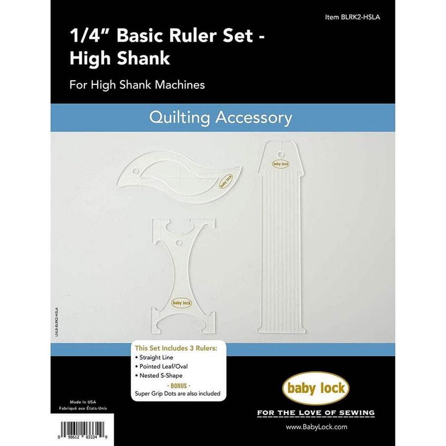 Baby Lock 1/4 inch Basic Ruler Set - High Shank and Long Arm - Sewingmachinesplus.com