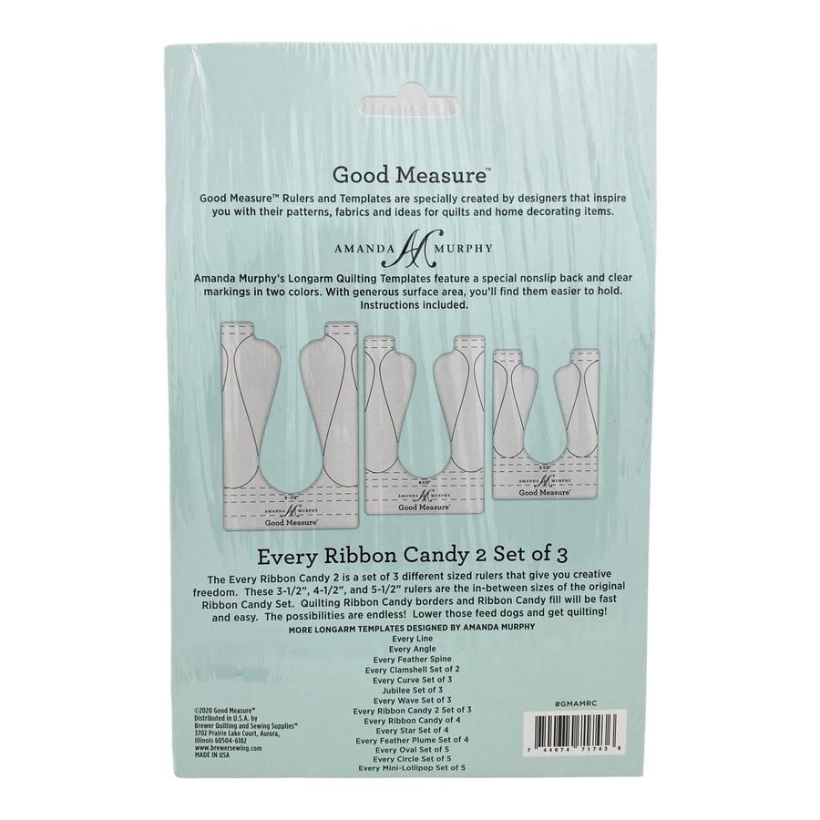 Good Measure Long Arm Every Ribbon Candy 2 Quilting Template Ruler 4 PC Set - Sewingmachinesplus.com