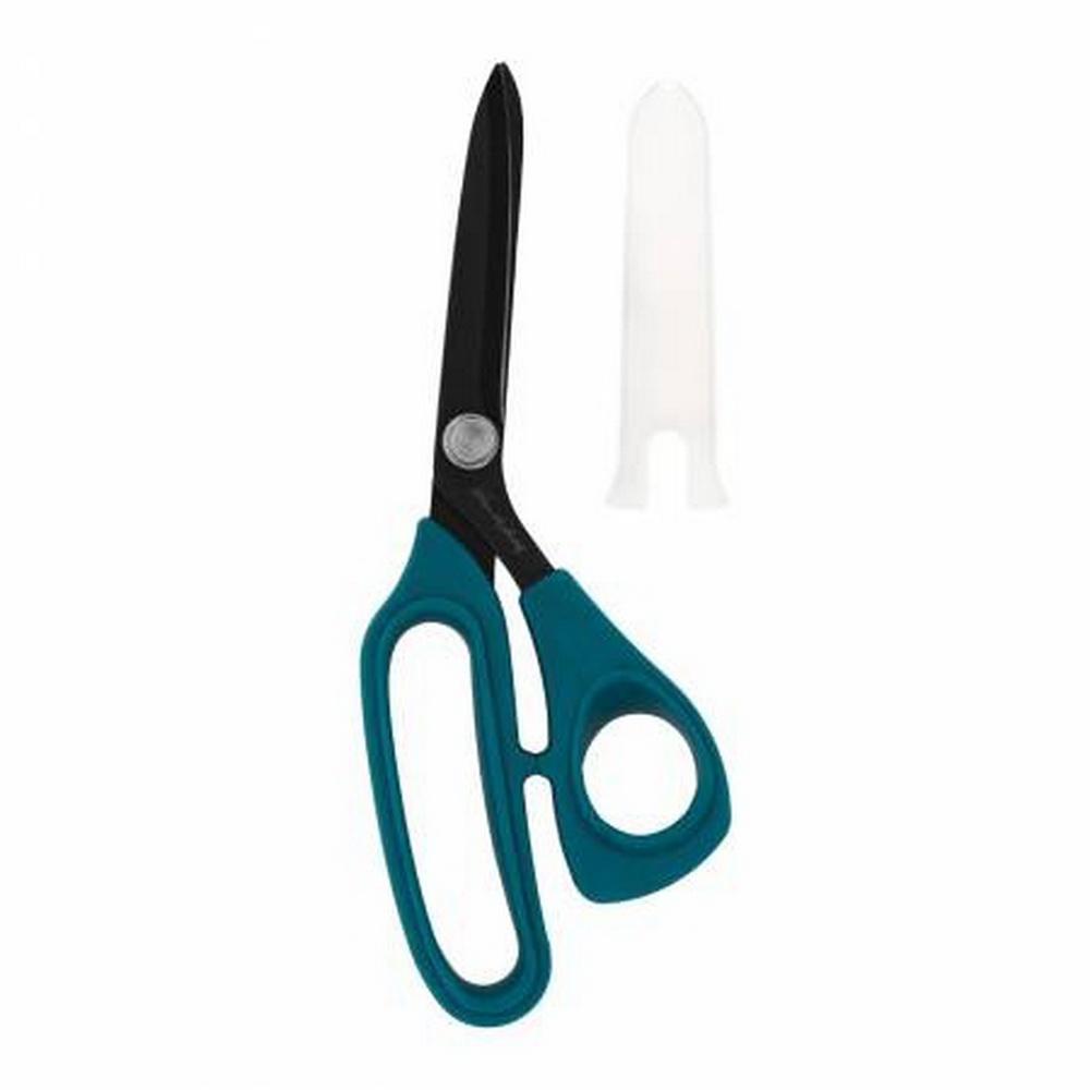 Karen Kay Buckley Perfect Scissors Dark Teal 8 - 1/2in Bent Handle Micro - Serrated Non - Slip Blade - Sewingmachinesplus.com