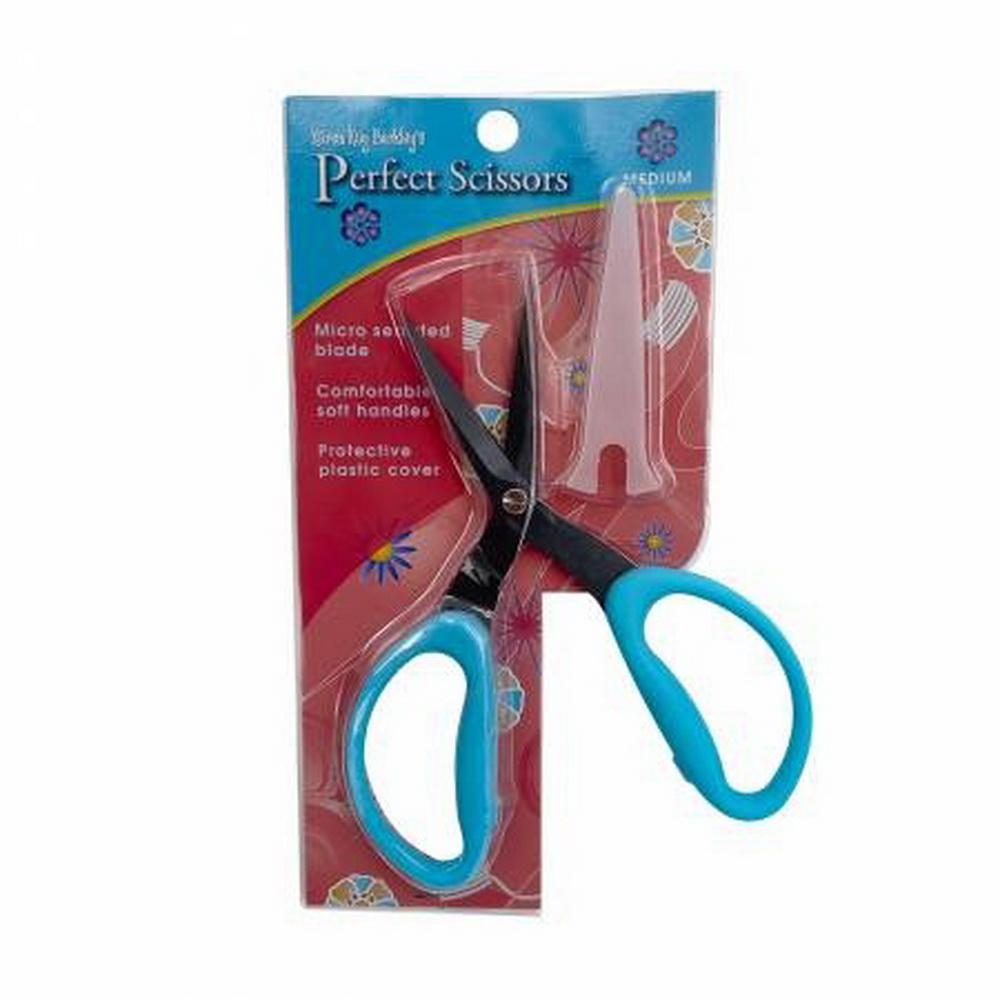 Karen Kay Buckley Perfect Scissors Blue 6in Medium Micro - Serrated Non - slip Blade - Sewingmachinesplus.com