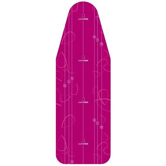 LauraStar Origami Cover ironing board cover in magenta with white linear pattern and LauraStar branding