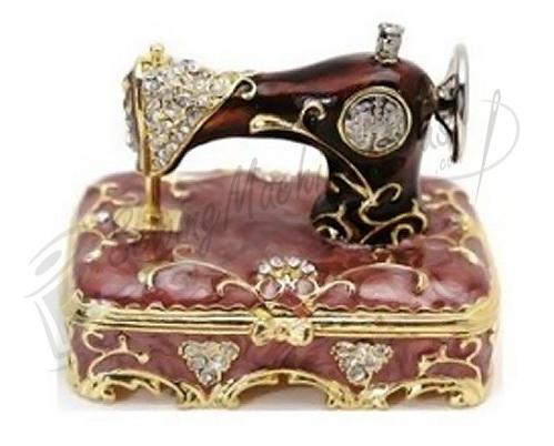 Mini Sewing Machine Jeweled Box Brown MSM-JB42J-BN