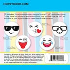 Emojis Pillow Palz Embroidery CD w/SVG - Designs by Hope Yoder