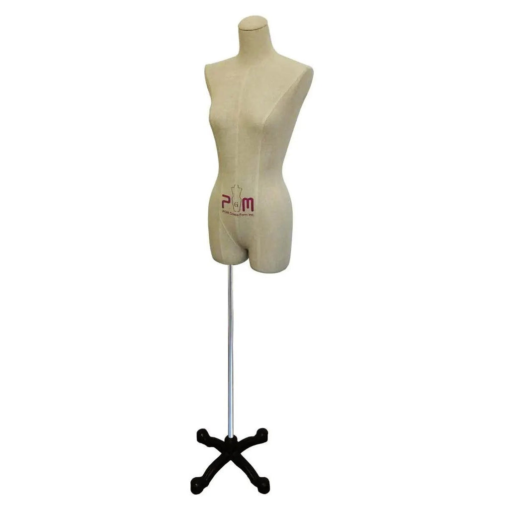 PGM Pro 602F dress form, beige fabric, bridal lingerie on stand