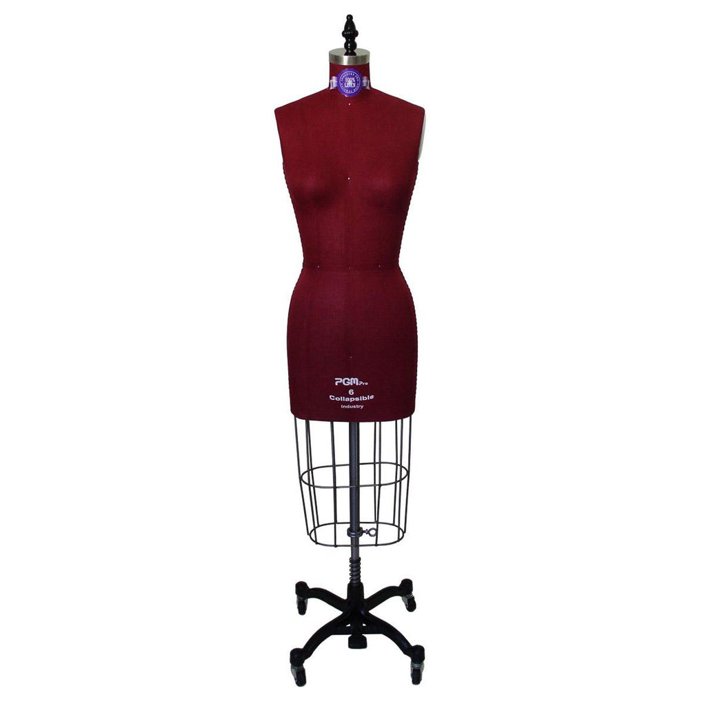 PGM-Pro 603 - Maroon Dressmaker Ladies Form with Hip, sizes 4-12