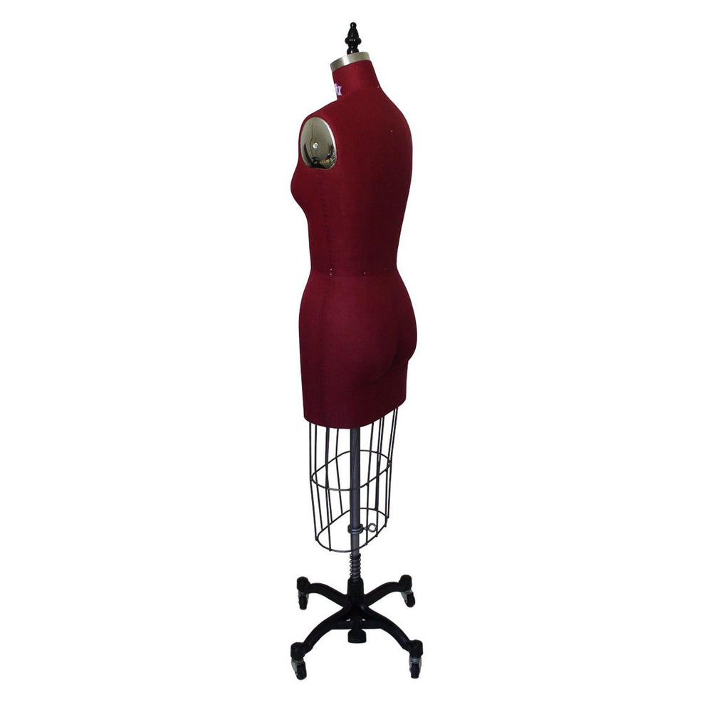 PGM-Pro 603 - Maroon Dressmaker Ladies Form with Hip, sizes 4-12