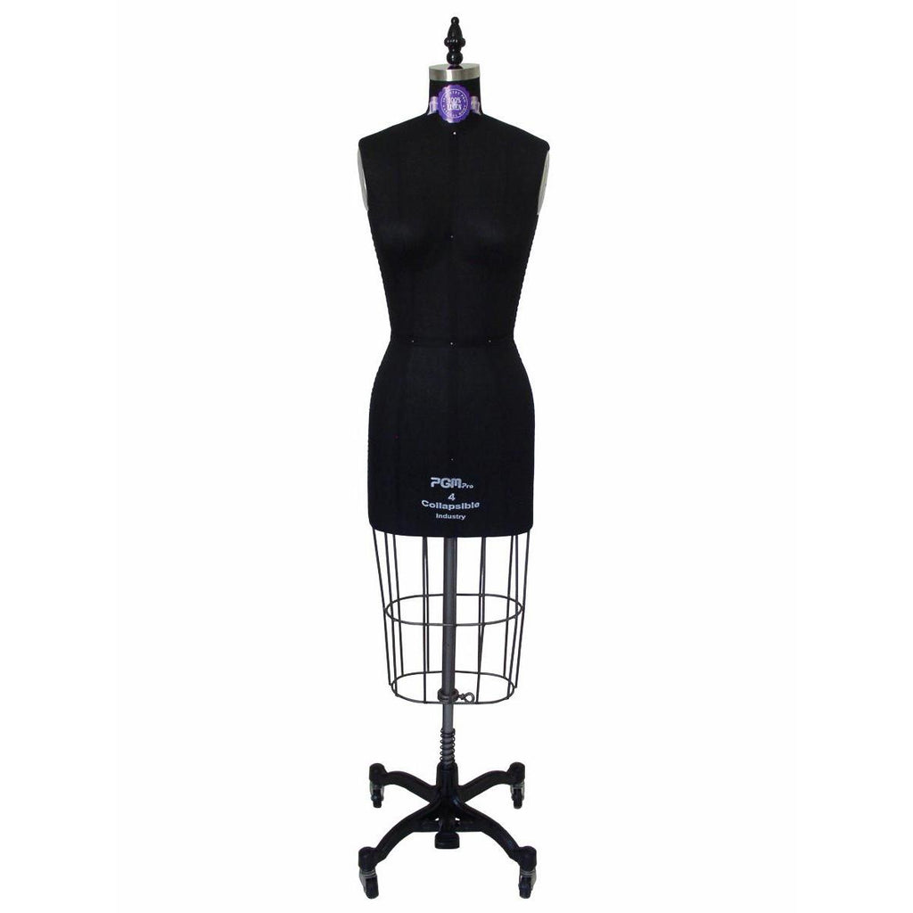 PGM-Pro 604 - Black Dressmaker Ladies Form with Hip, sizes 4-12