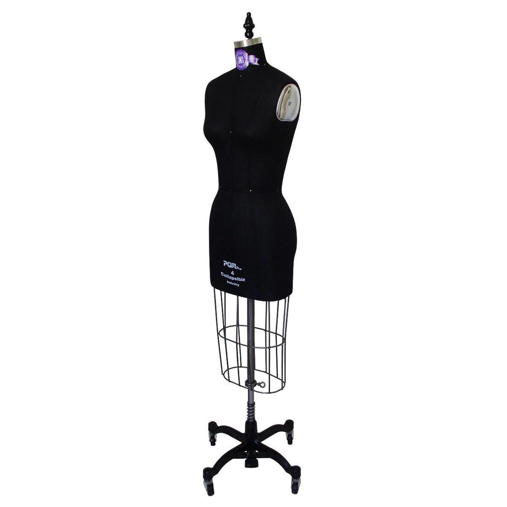 PGM-Pro 604 - Black Dressmaker Ladies Form with Hip, sizes 4-12