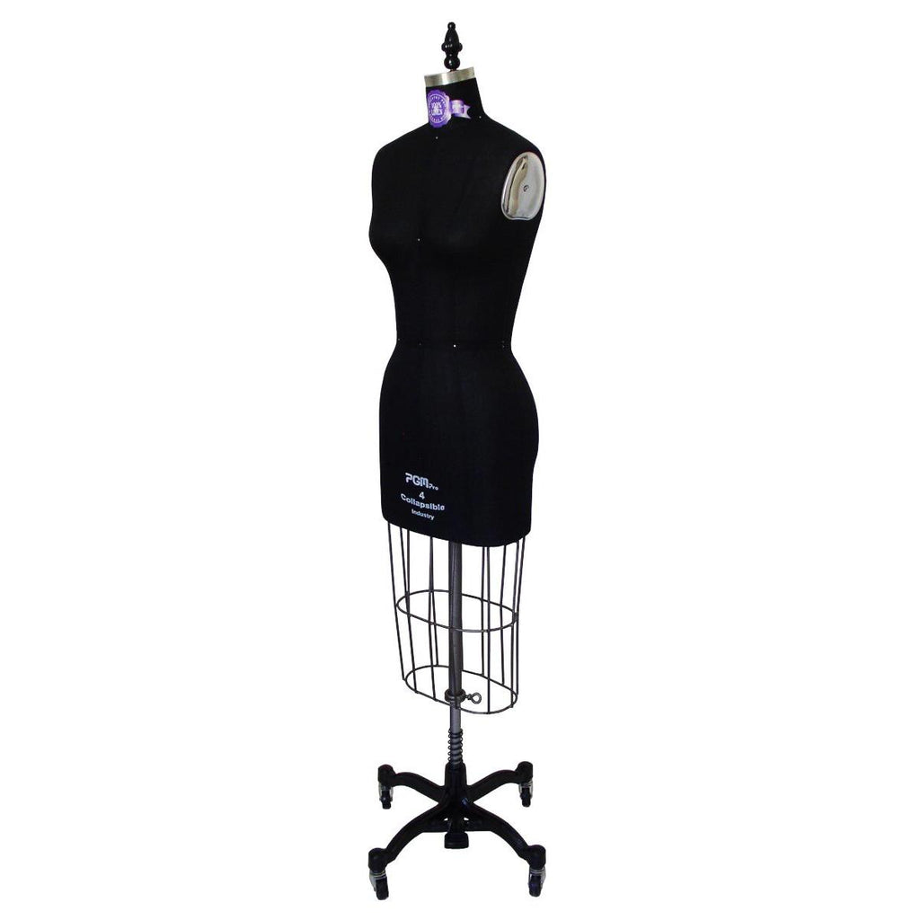 PGM-Pro 604 - Black Dressmaker Ladies Form with Hip, sizes 4-12