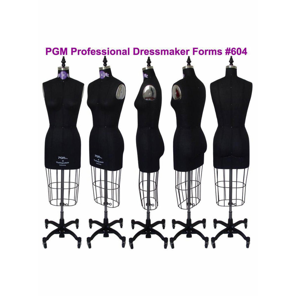 PGM-Pro 604 - Black Dressmaker Ladies Form with Hip, sizes 4-12