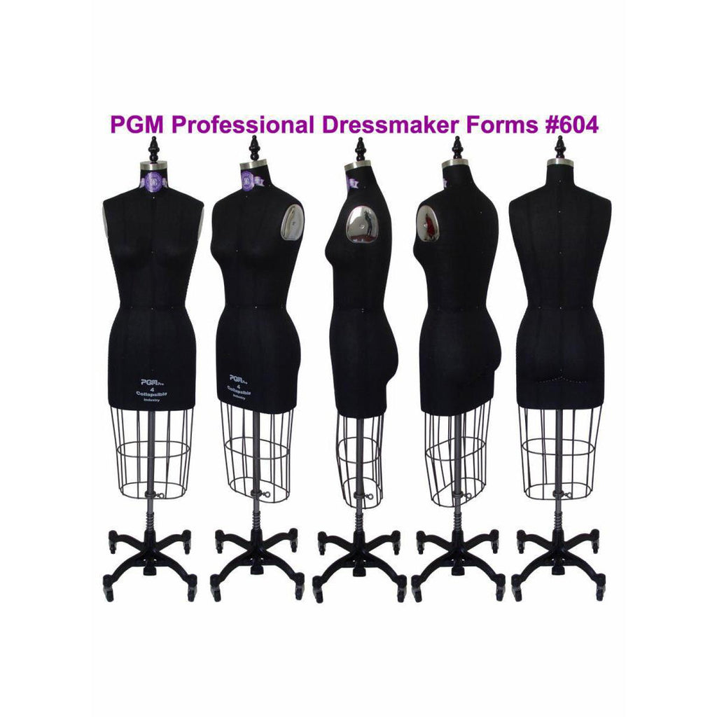 PGM-Pro 604 - Black Dressmaker Ladies Form with Hip, sizes 4-12