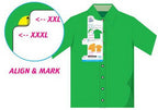 DIME Embroiderers BIG Helper embroidery kit shirt, green, sizes XXL–XXXL, with align and mark guide.