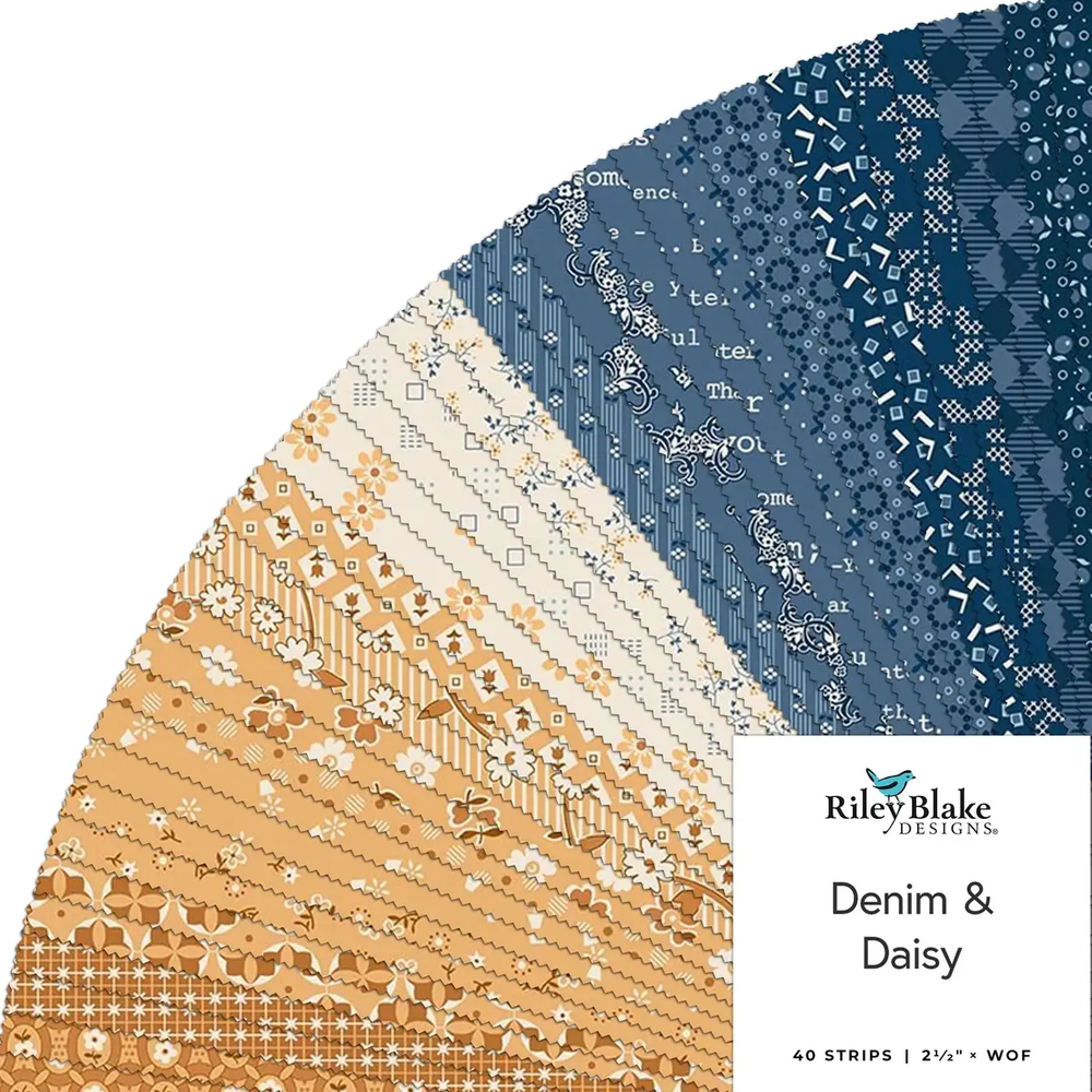 Riley Blake 2 1/2in Rolie Polie Denim & Daisy (RP-18130-40)