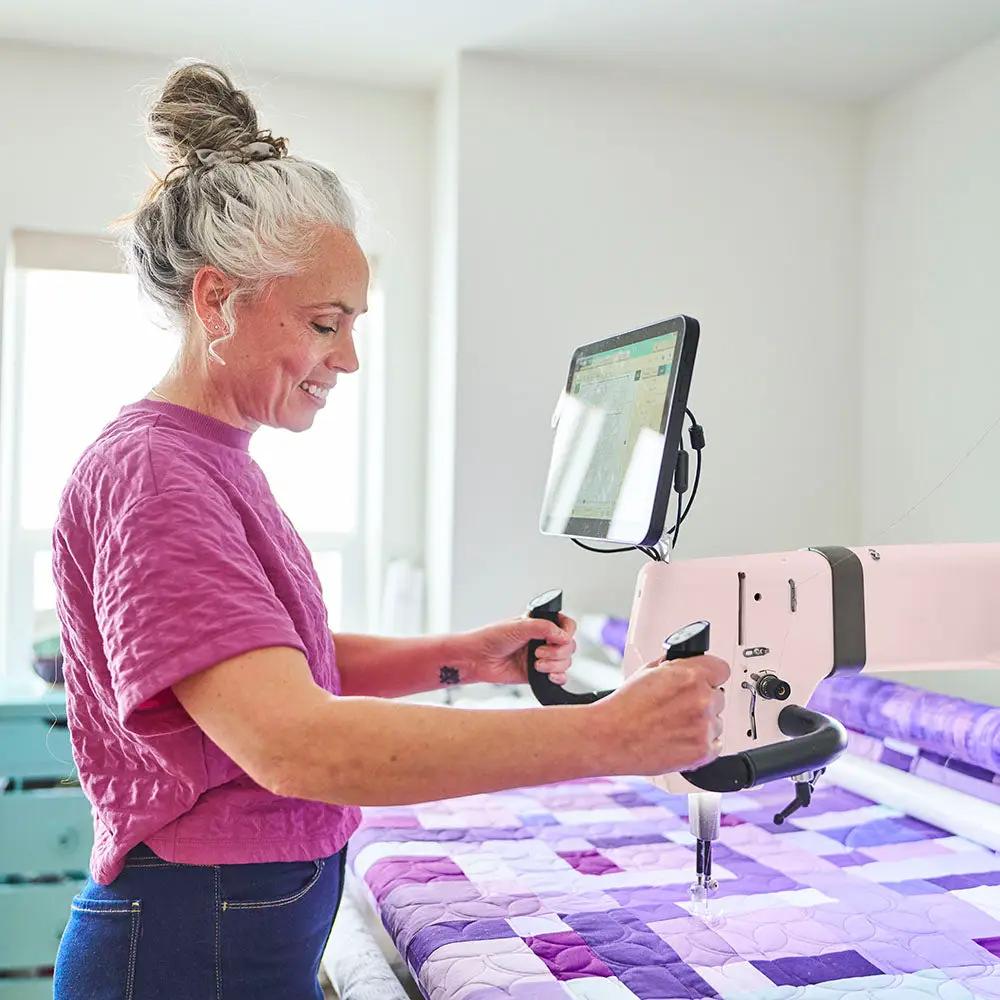 Limited Edition Totally Eighties Pink Handi Quilter Amara 20 inch Longarm Quilter Machine Bundle with Studio Frame (10 or 12ft) and Pro-stitcher