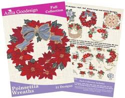 Anita Goodesign Poinsettia Wreaths (51 Designs)