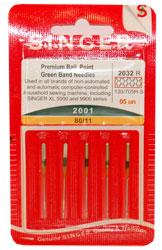 Singer Premium Ball Point Needles - Size 11 - 2001 - 5pk - Sewingmachinesplus.com