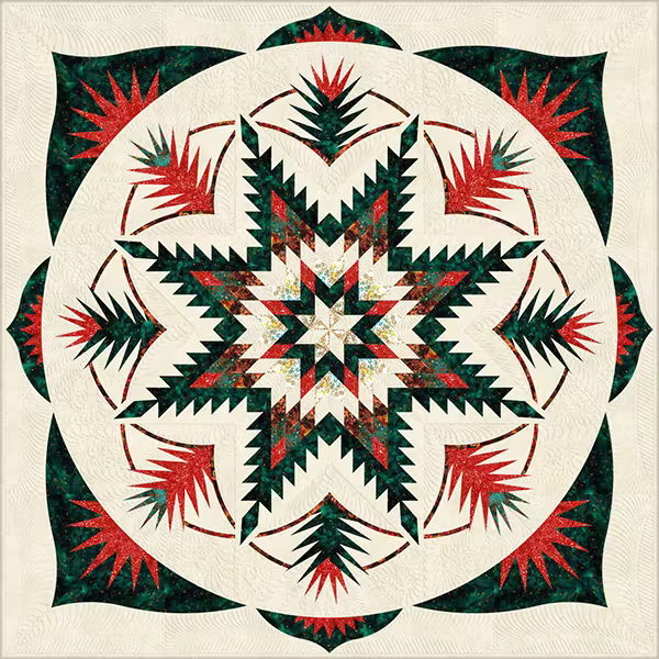 Decorative quilt with a geometric pattern