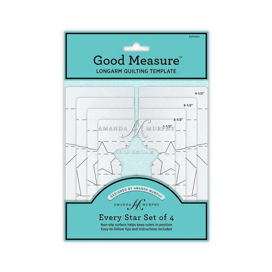 Good Measure Long Arm Every Star Quilting Template Ruler 4 PC Set - Sewingmachinesplus.com