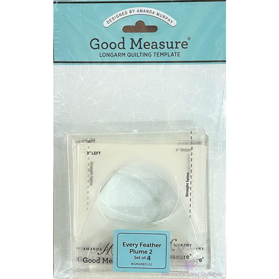 Good Measure Long Arm Every Feather Plume 2 Quilting Template Ruler 4 PC Set - Sewingmachinesplus.com