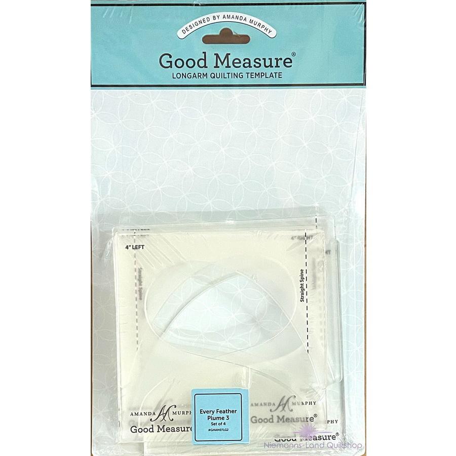 Good Measure Long Arm Every Plume 3 Quilting Template Ruler 4 PC Set - Sewingmachinesplus.com