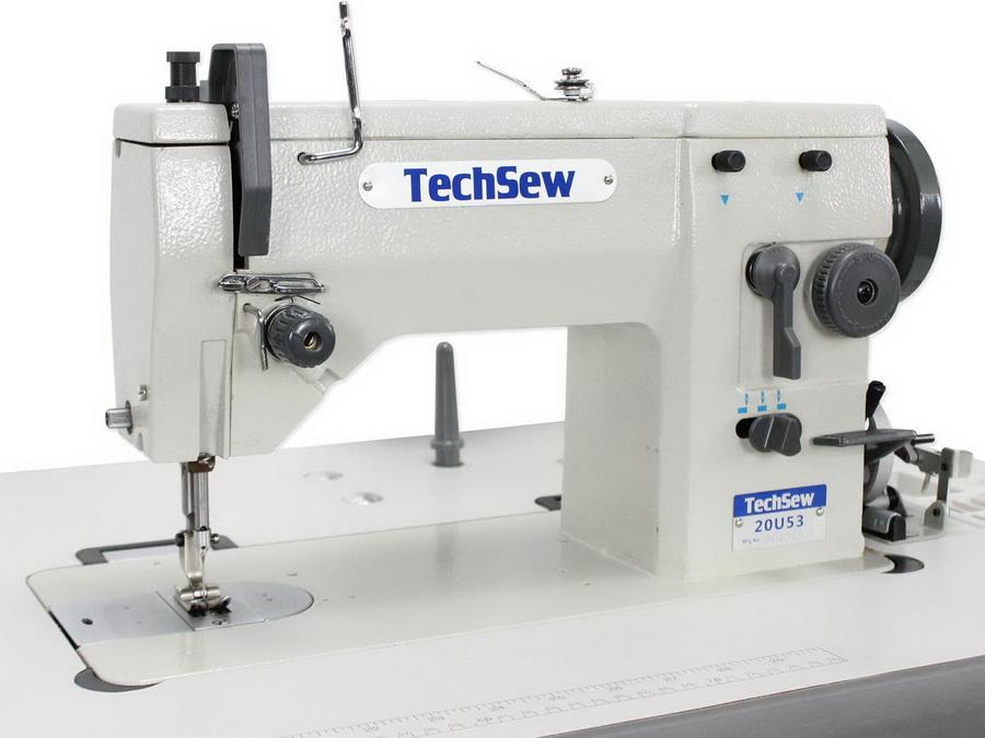 Techsew 20U53 Zigzag and Straight Stitch Industrial Sewing Machine with Assembled Table and Servo Motor - Sewingmachinesplus.com