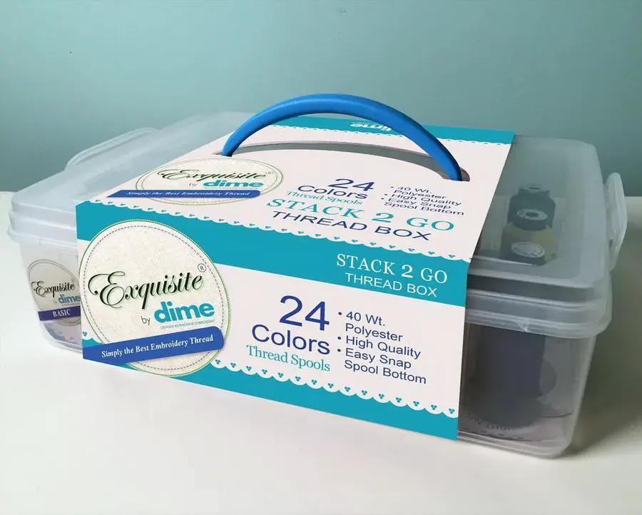 DIME Stack 2 Go Thread Storage Box - Basic 24 Spools - Sewingmachinesplus.com