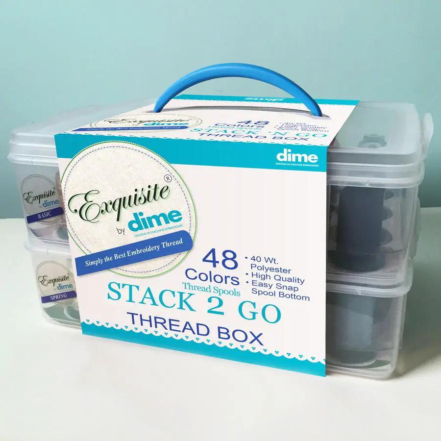 DIME Stack 2 Go Thread Storage Box - Basic and Spring Colors, 48 spools - Sewingmachinesplus.com
