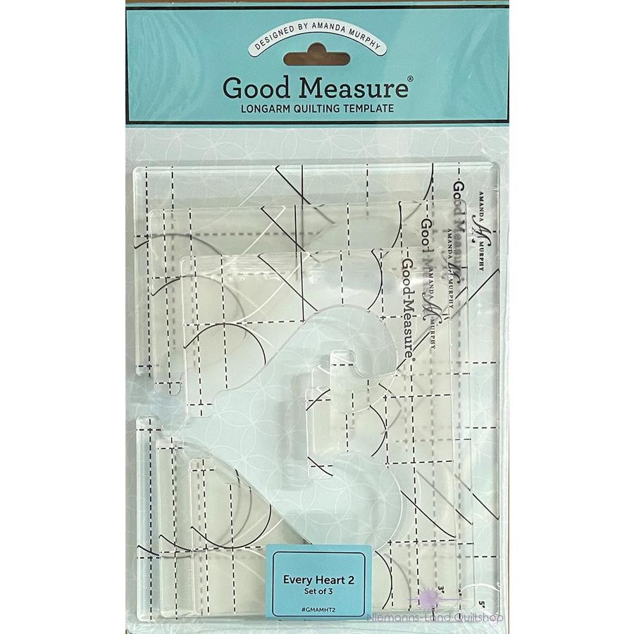 Good Measure Every Heart 2 Quilting Template Ruler 3 PC Set - Sewingmachinesplus.com